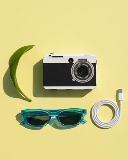 Cappy Camera — Screenless Digital Camera, Vintage Black Case, Retro Film-Style Photos & Video, 32GB SD Card Included
